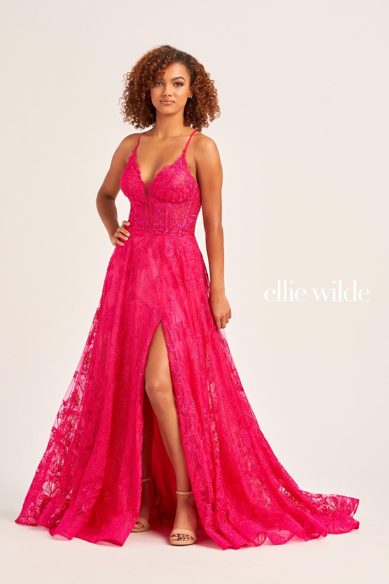 Ellie Wilde A-Line Tulle Prom Dress EW35103 - Image 3