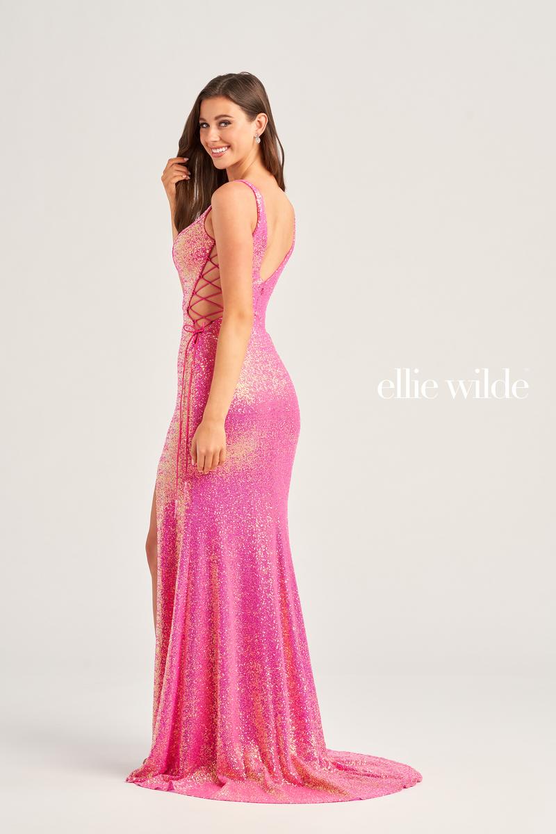 Ellie Wilde Lace-up Side Prom Dress EW35235 - Image 2