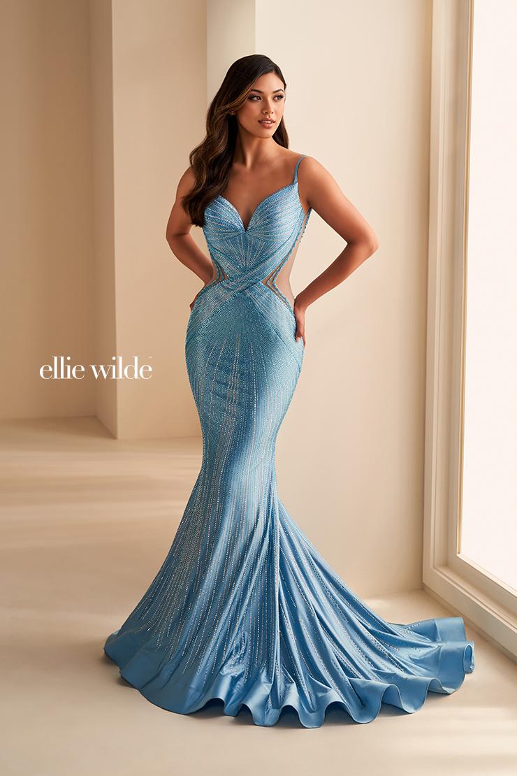 Ellie Wilde Heat Stone Illusion Prom Dress EW35001 - Image 5