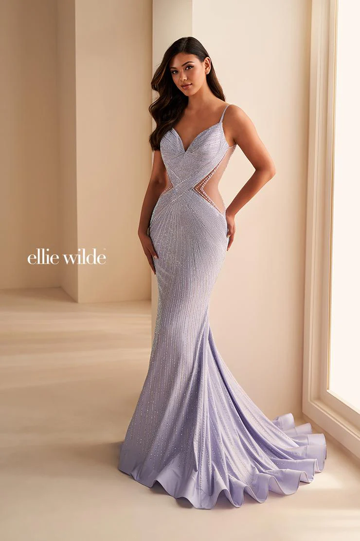 Ellie Wilde Heat Stone Illusion Prom Dress EW35001 - Image 7