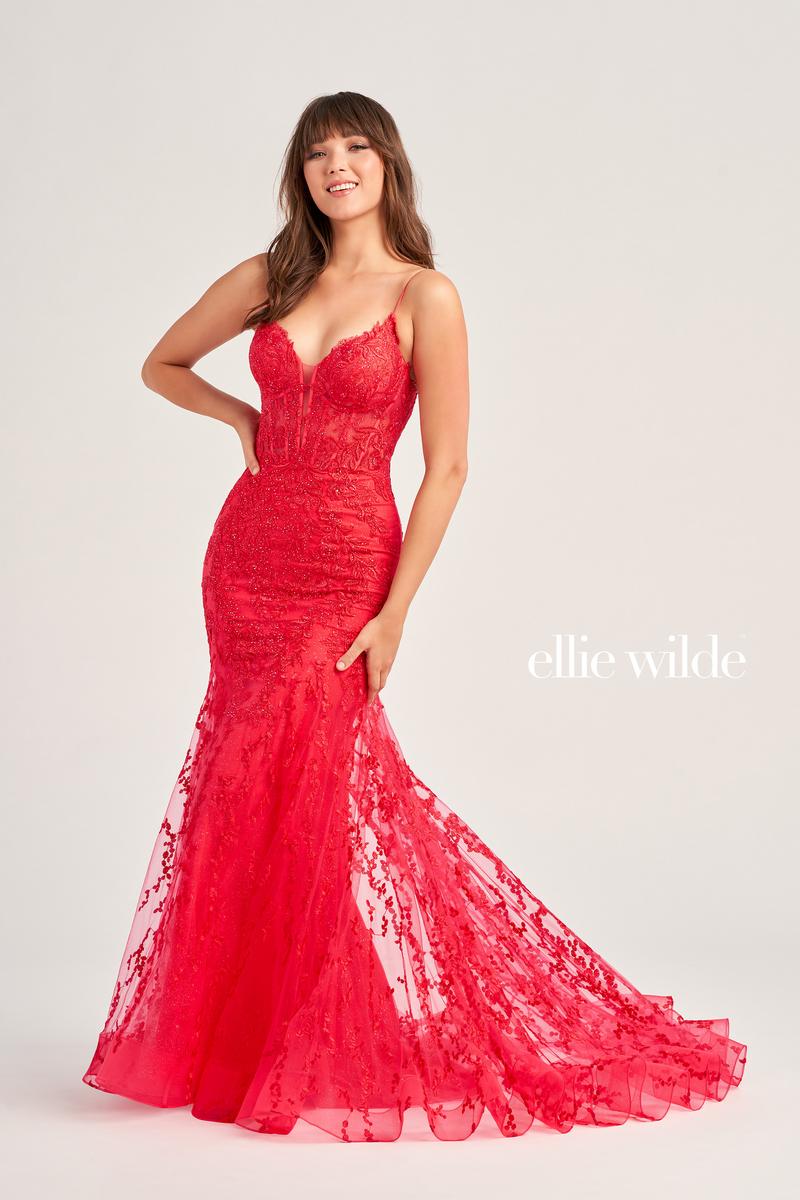 Ellie Wilde Mermaid Corset Lace Prom Dress EW35010 - Image 2