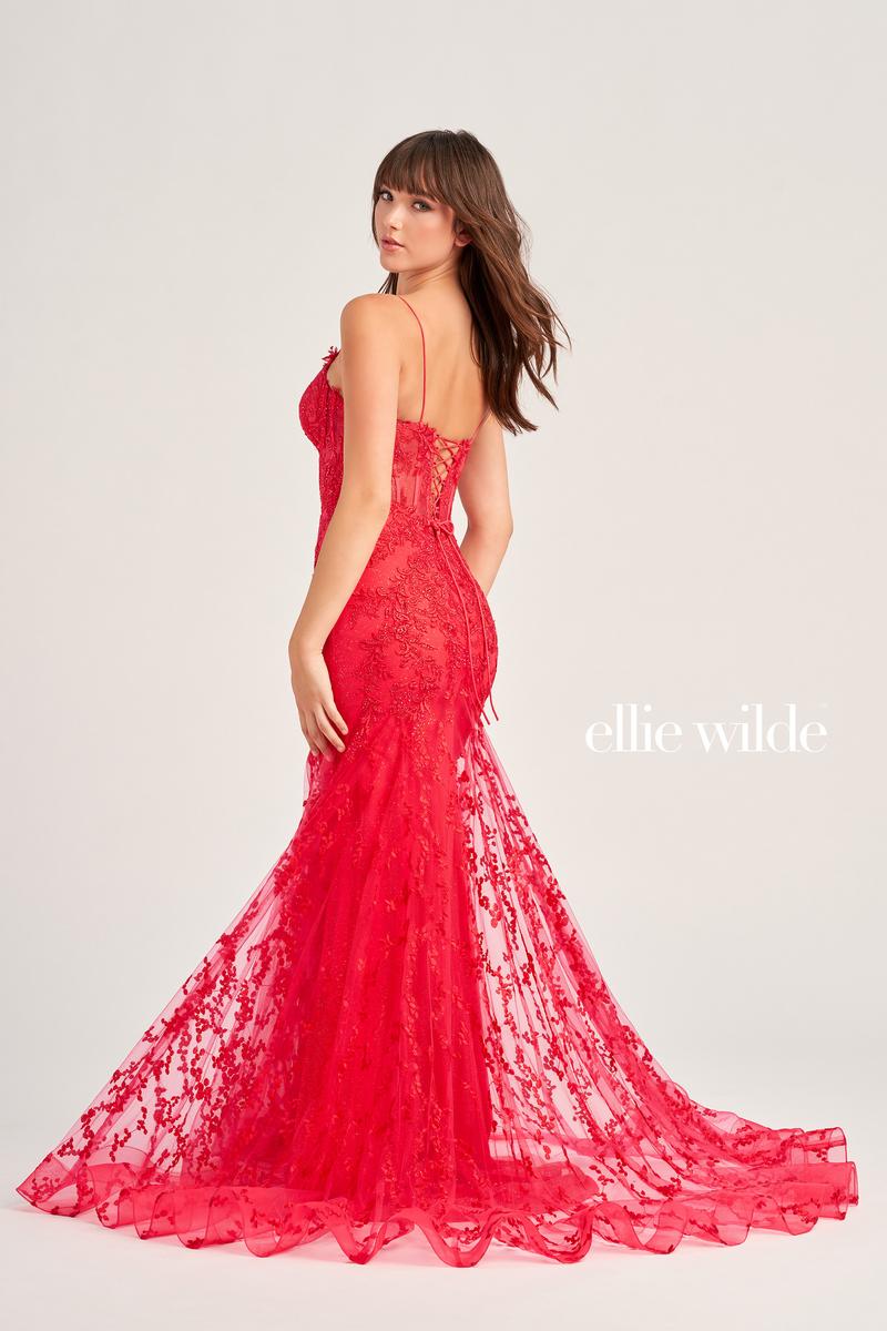 Ellie Wilde Mermaid Corset Lace Prom Dress EW35010 - Image 3