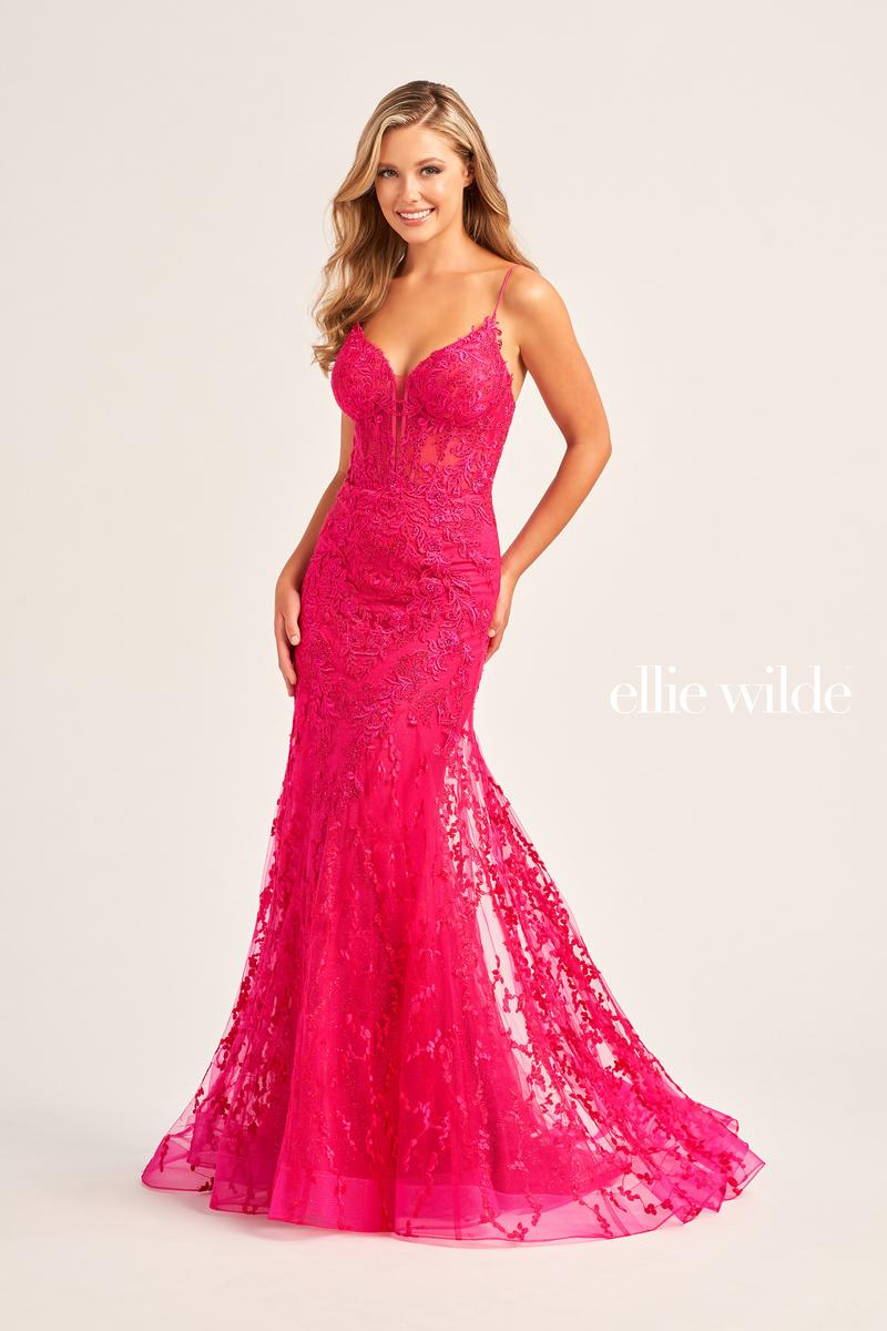 Ellie Wilde Mermaid Corset Lace Prom Dress EW35010 - Image 4