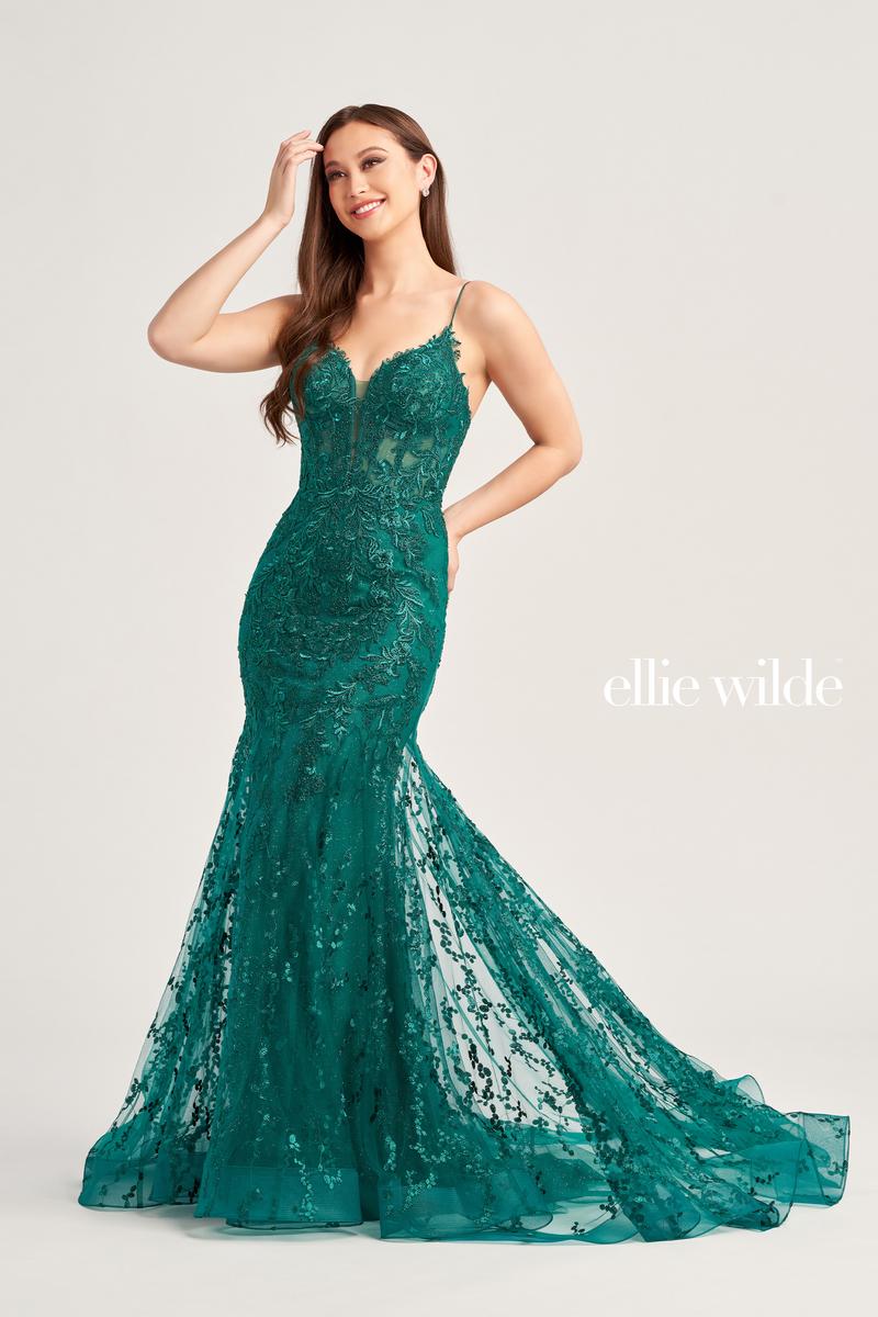 Ellie Wilde Mermaid Corset Lace Prom Dress EW35010 - Image 5