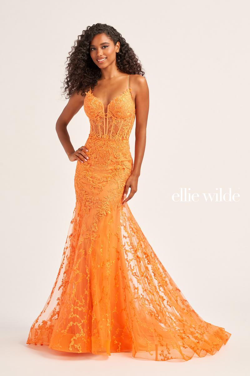 Ellie Wilde Mermaid Corset Lace Prom Dress EW35010 - Image 6