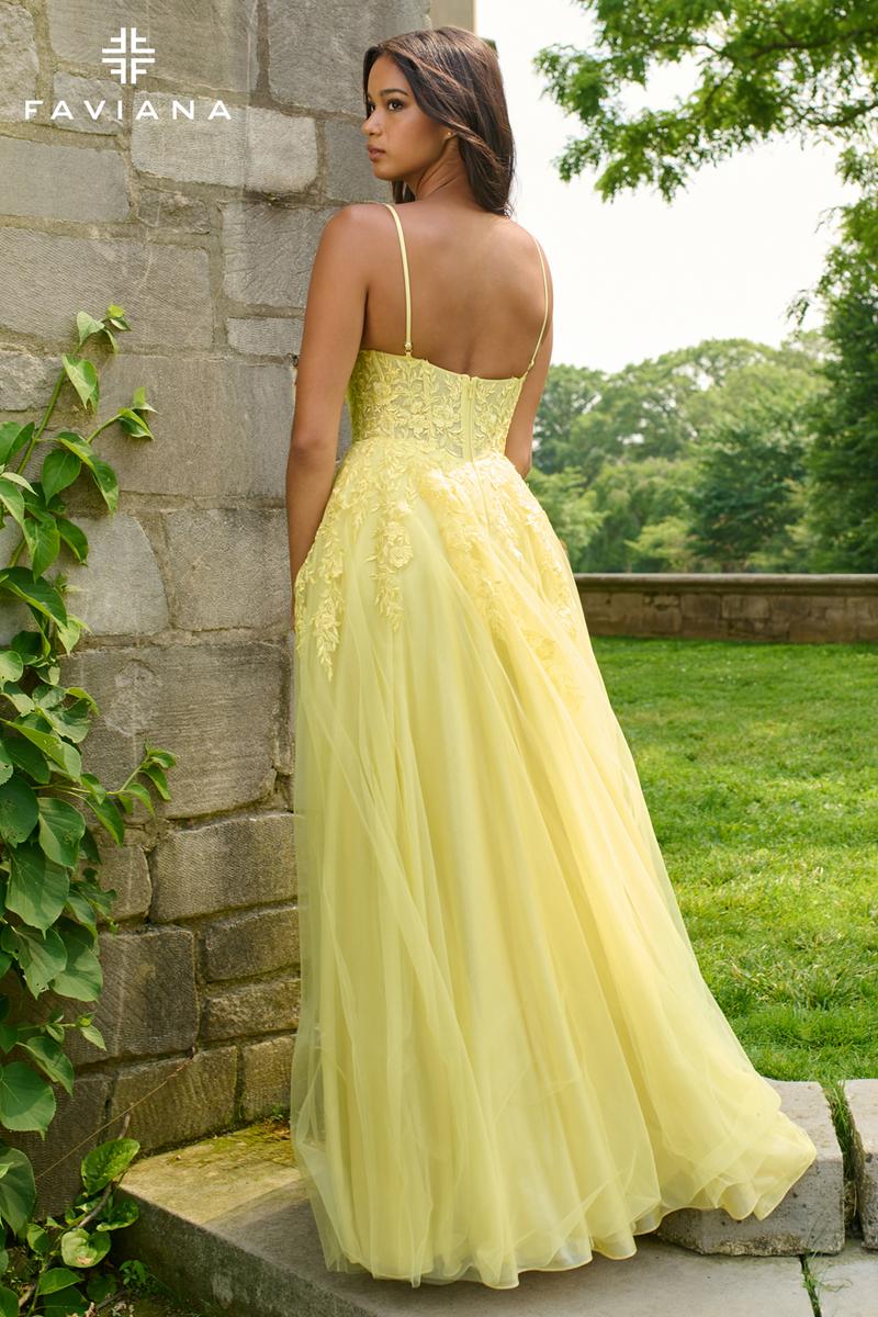 Faviana A-Line Corset Lace Prom Dress 11438 - Image 2