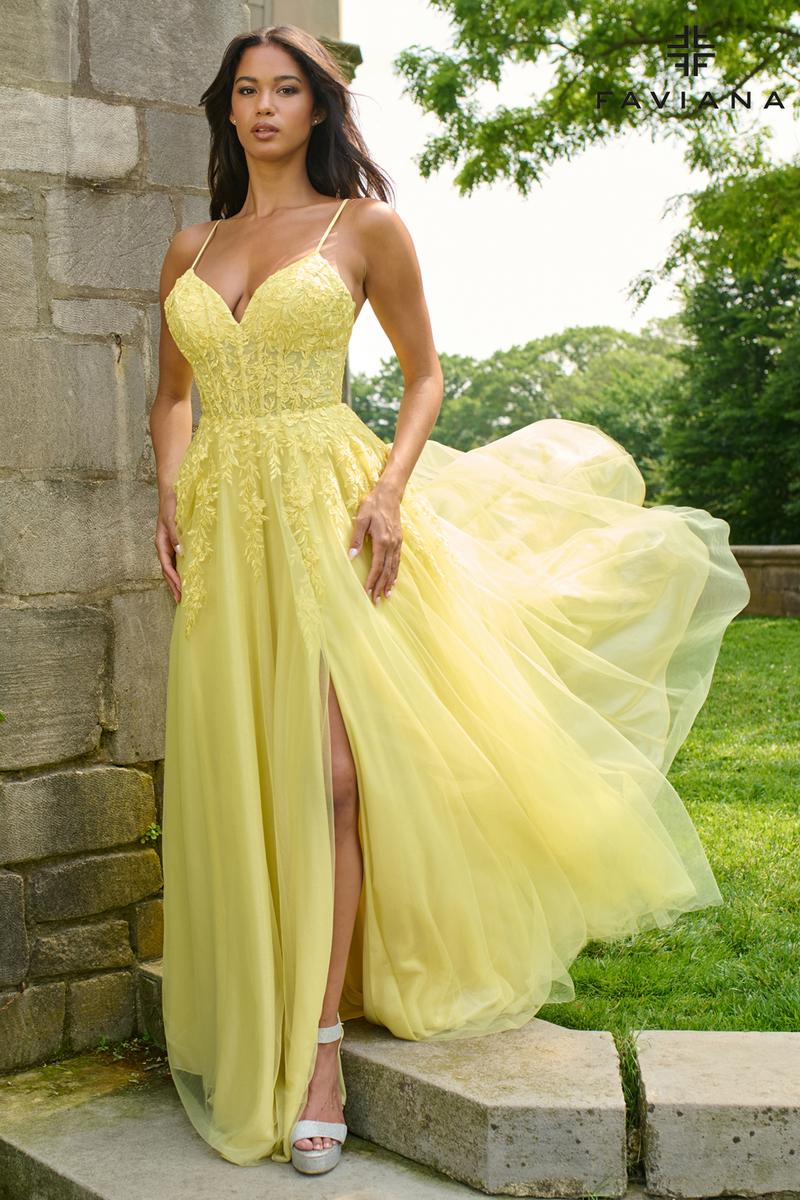 Faviana A-Line Corset Lace Prom Dress 11438 - Image 4