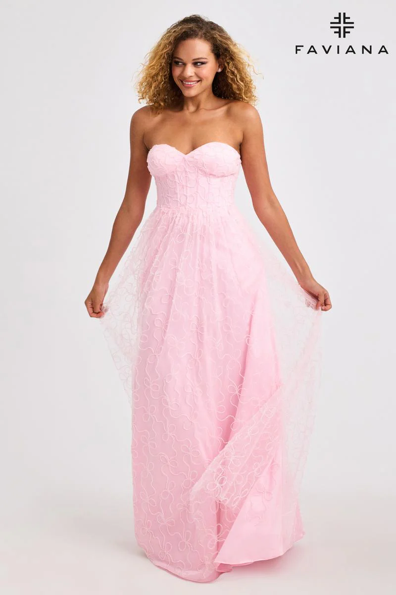 Faviana A-Line Corset Prom Dress 11418 - Image 3
