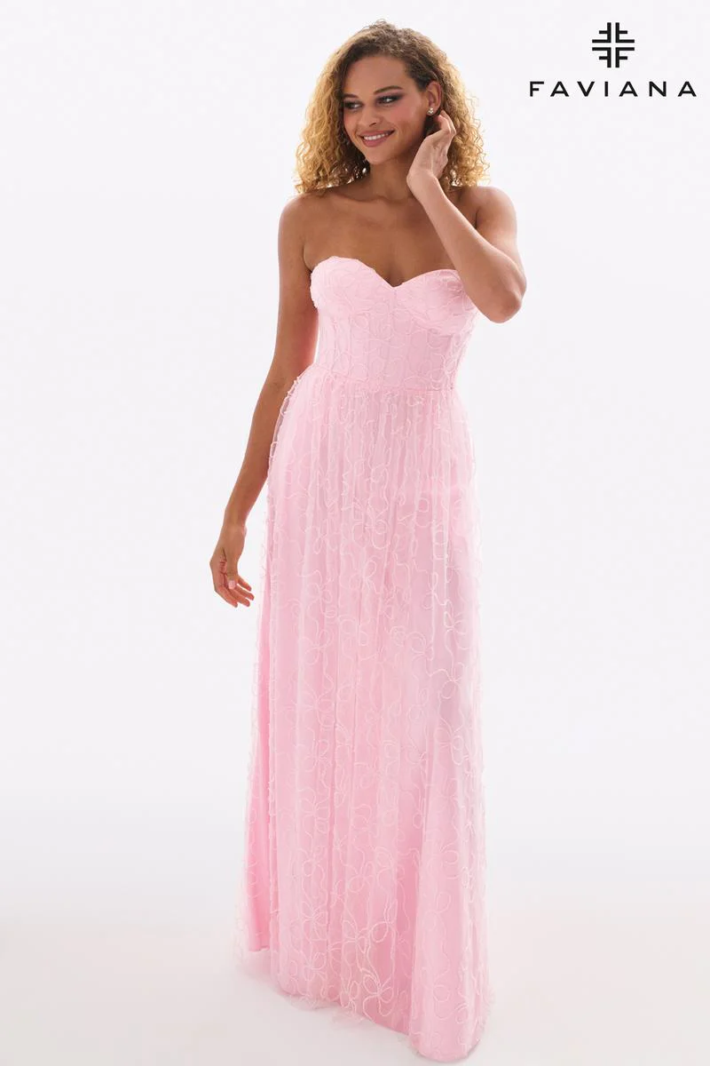 Faviana A-Line Corset Prom Dress 11418 - Image 4