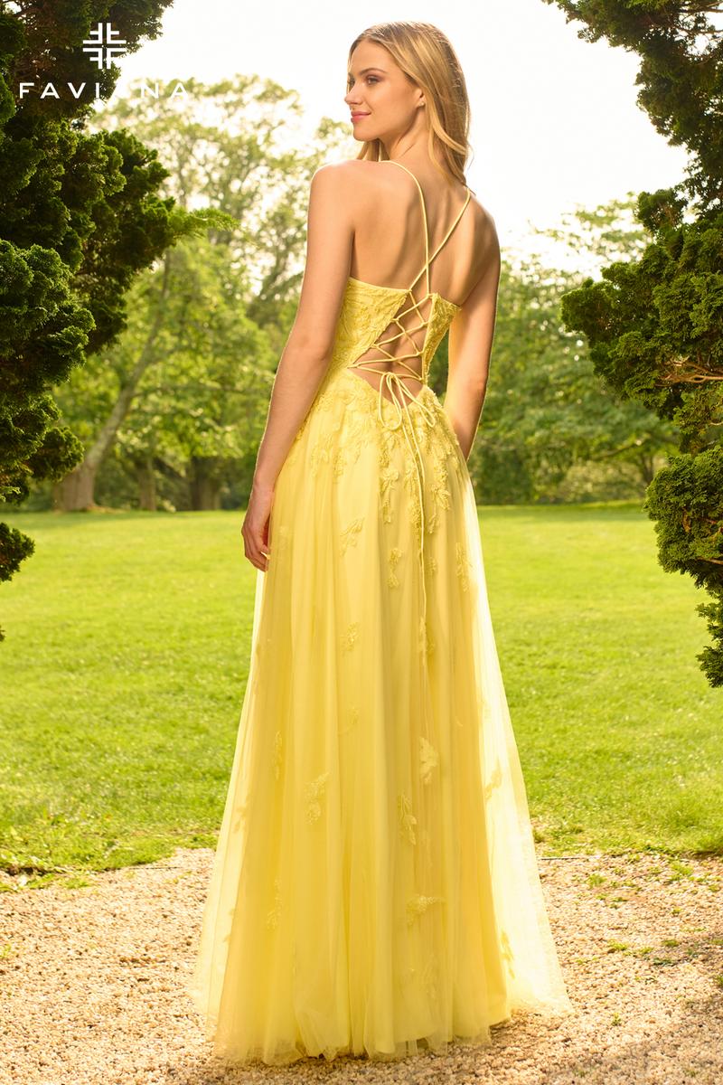 Faviana A-Line Lace Pocket Prom Dress 11473 - Image 2