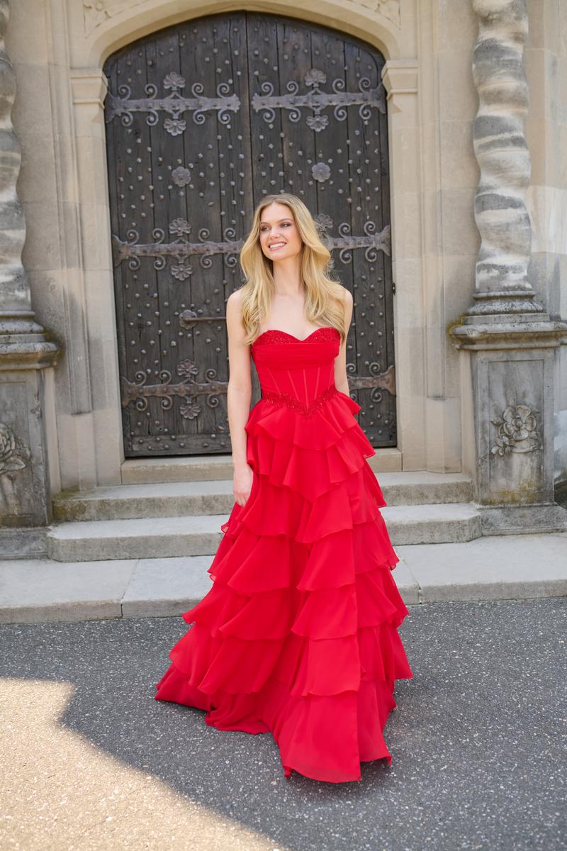 Faviana Basque Waist Ruffle Prom Dress 11460 - Image 6