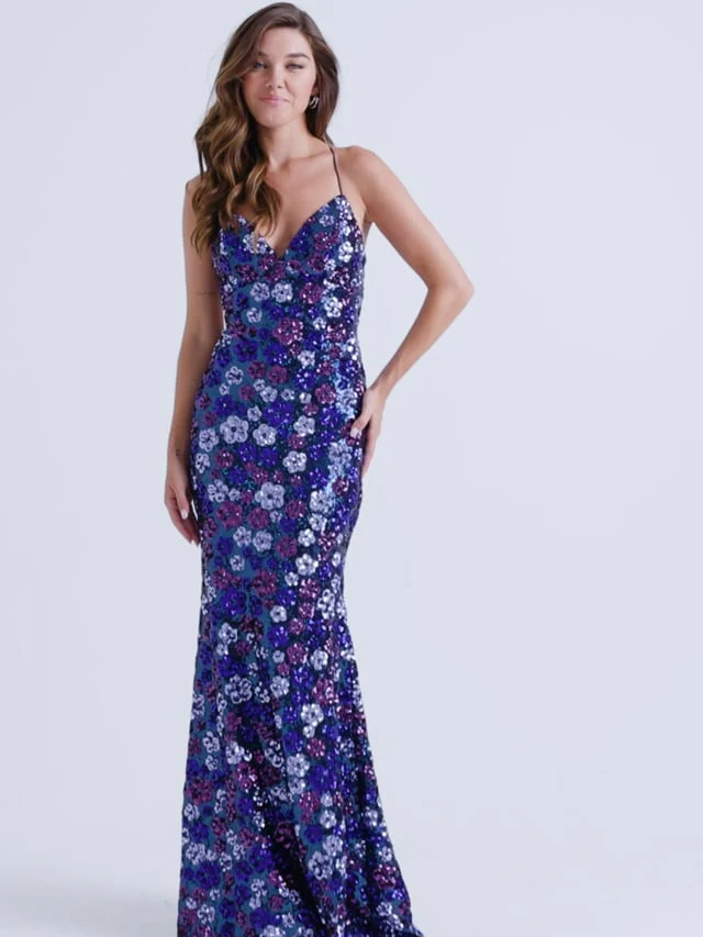Faviana Floral Long Prom Dress 11000 - Image 29