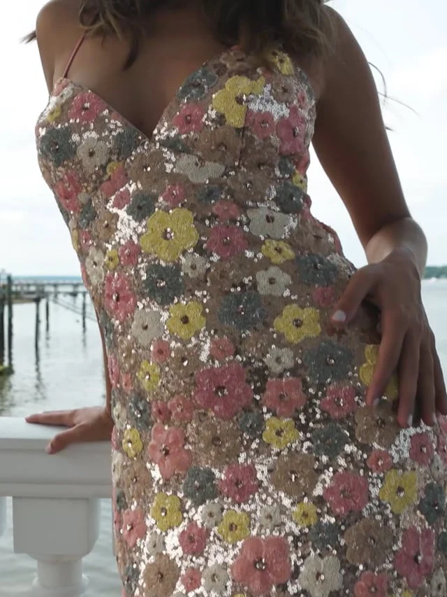 Faviana Floral Long Prom Dress 11000 - Image 3