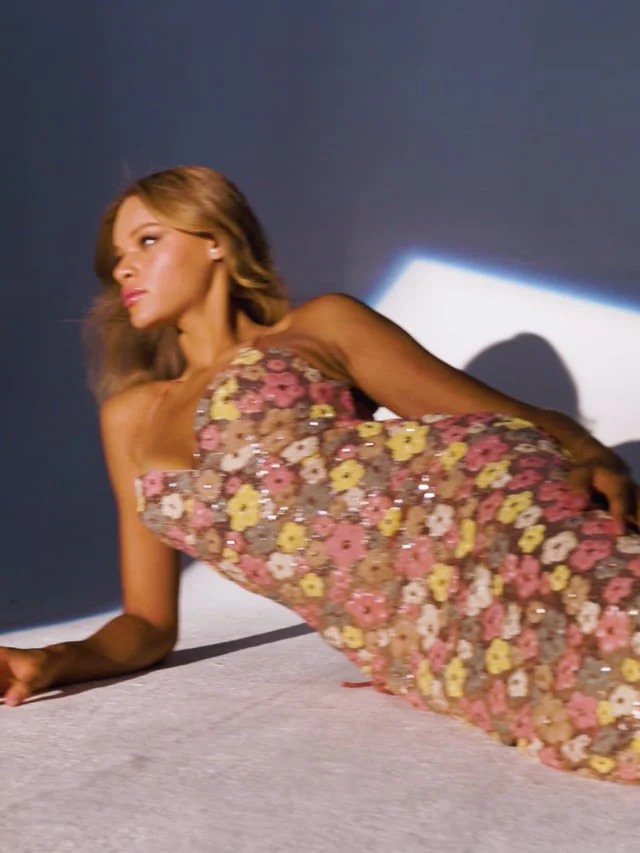Faviana Floral Long Prom Dress 11000 - Image 4