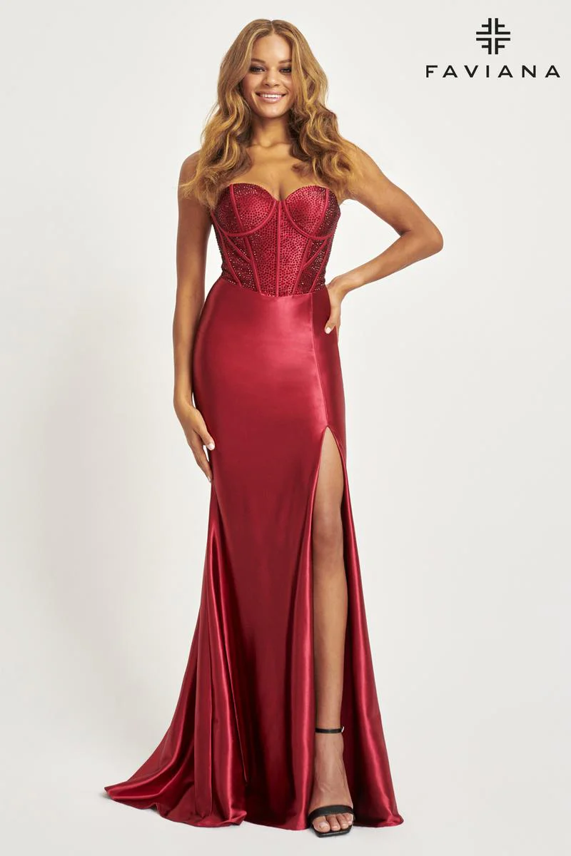 Faviana Strapless Corset Prom Dress 11006 - Image 9