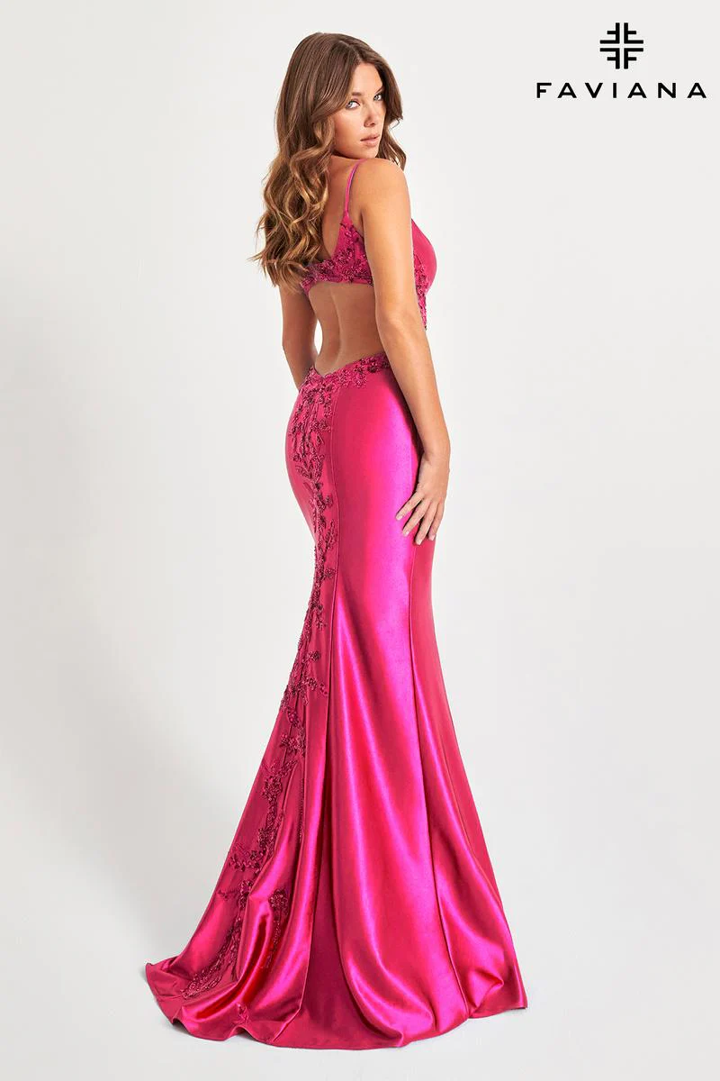 Faviana Cut Out Long Fitted Prom Dress 11007 - Image 6