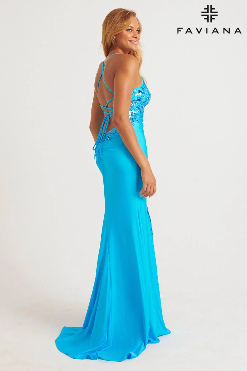 Faviana Asymmetrical Prom Dress 11017 - Image 17