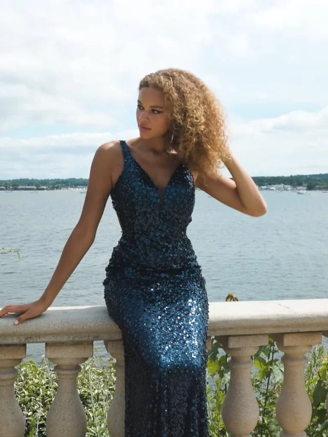 Faviana Cut Out 3D Floral Prom Dress 11032 - Image 2