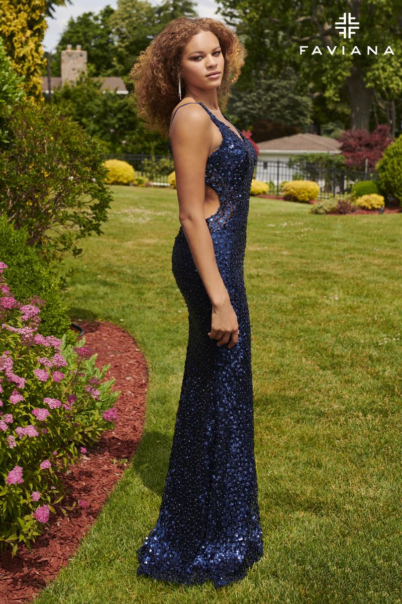 Faviana Cut Out 3D Floral Prom Dress 11032 - Image 5