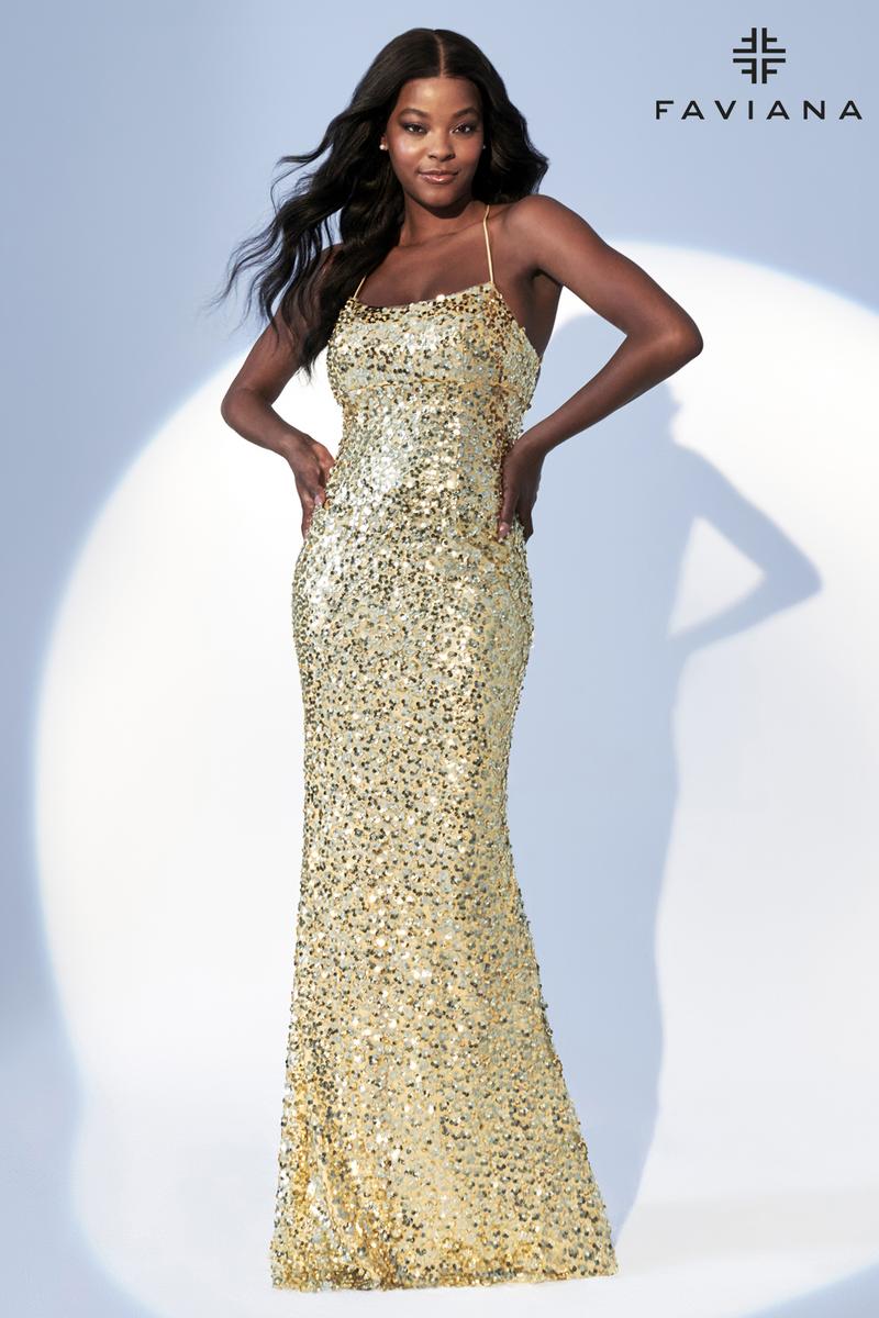 Faviana Fitted Sequin Prom Dress 11033 - Image 3