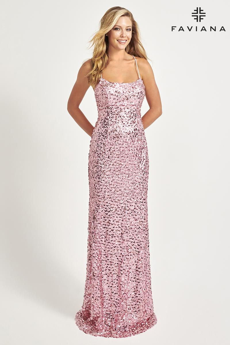 Faviana Fitted Sequin Prom Dress 11033 - Image 5