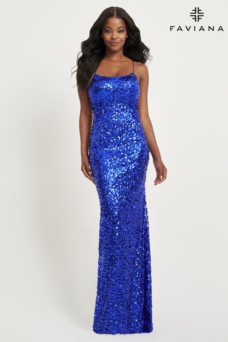 Faviana Fitted Sequin Prom Dress 11033 - Image 7