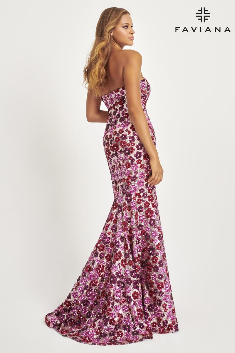 Faviana Floral Sweetheart Prom Dress 11036 - Image 2