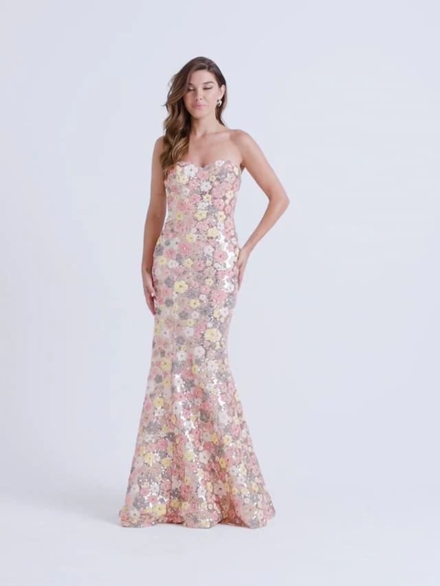 Faviana Floral Sweetheart Prom Dress 11036 - Image 6