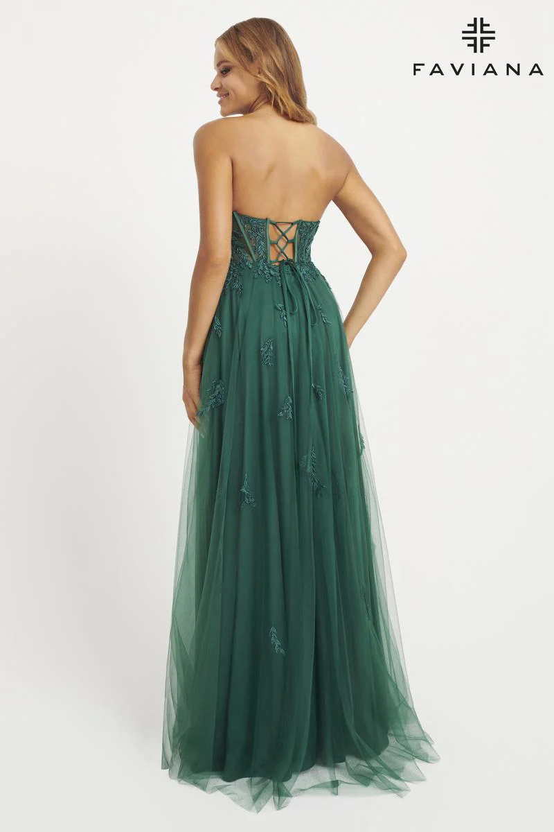 Faviana A-Line Corset Prom Dress 11057 - Image 4