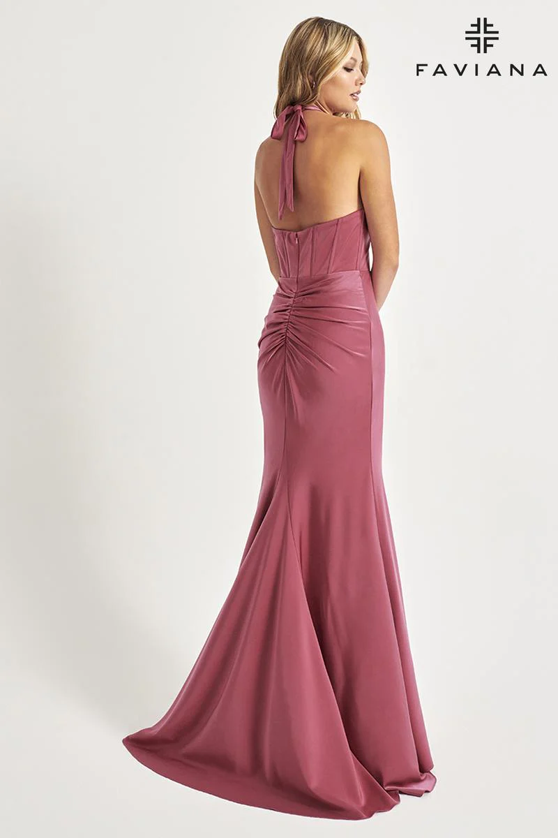 Faviana Halter Corset Long Prom Dress 11065 - Image 2