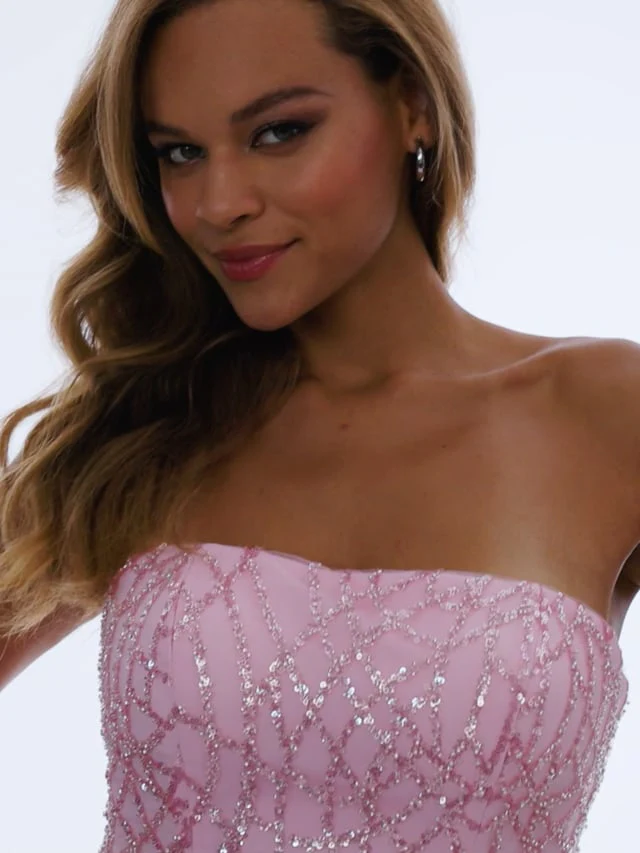 Faviana Strapless Beaded Prom Dress 11085 - Image 11
