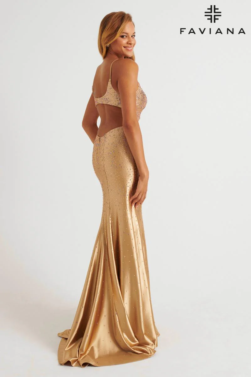 Faviana Heat Stone Fit and Flare Prom Dress 11217 - Image 5
