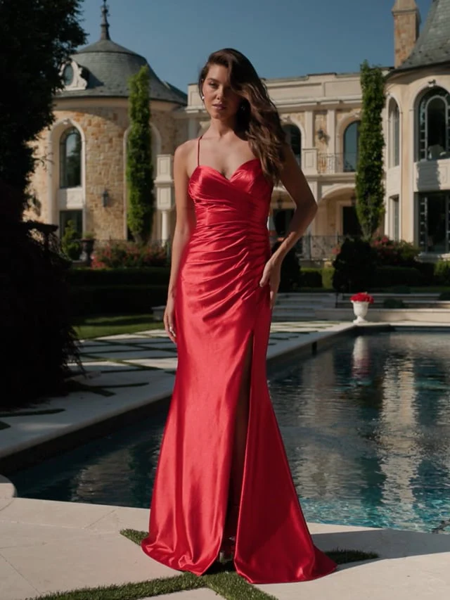 Faviana Simple Satin Tight Prom Dress 11237 - Image 6