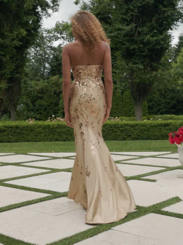 Faviana Strapless Satin Mermaid Prom Dress 11271 - Image 11