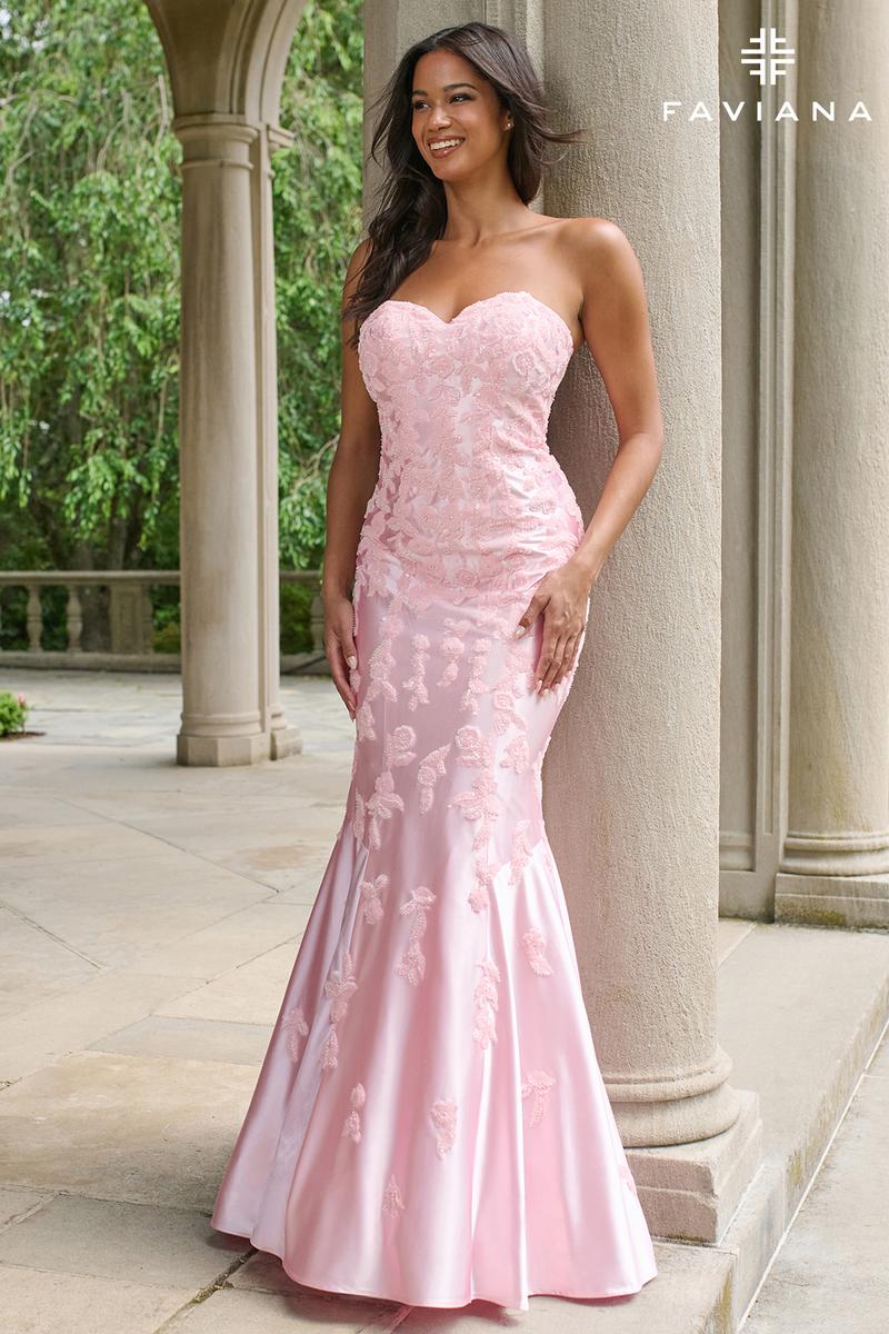 Faviana Strapless Satin Mermaid Prom Dress 11271 - Image 12