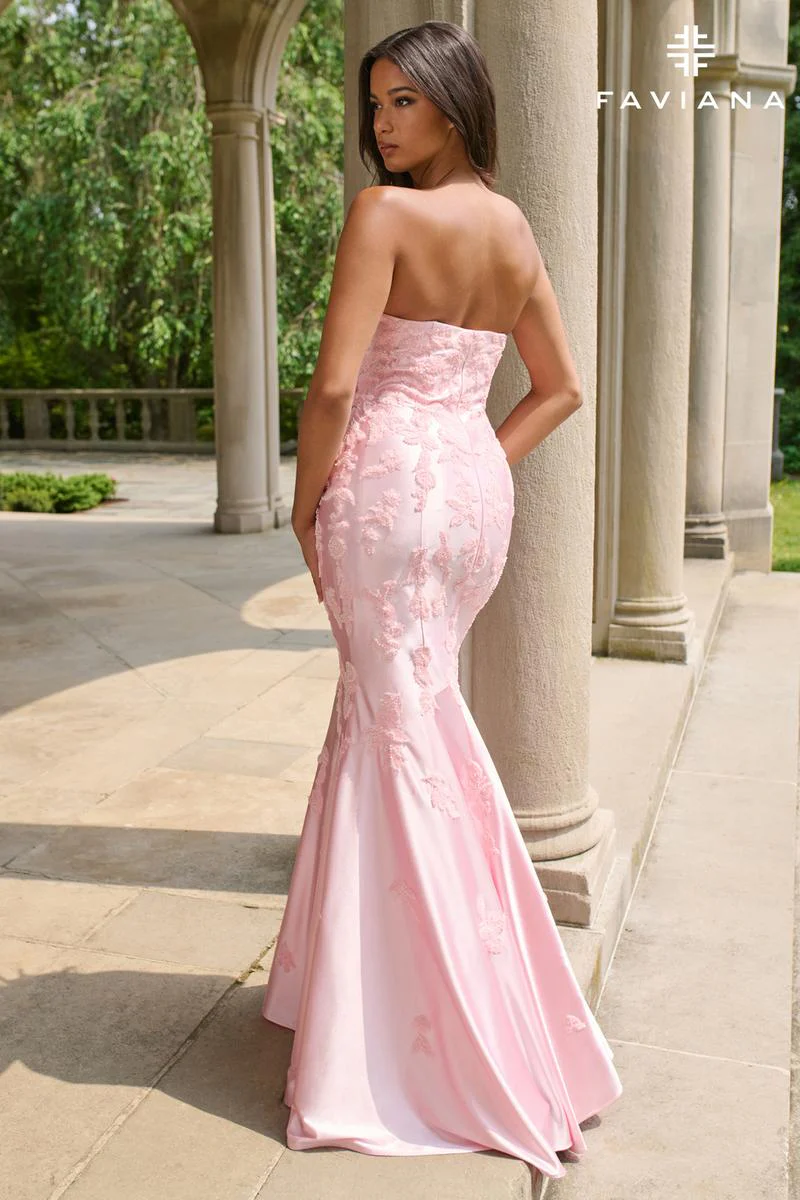 Faviana Strapless Satin Mermaid Prom Dress 11271 - Image 13
