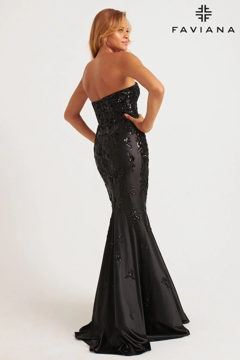 Faviana Strapless Satin Mermaid Prom Dress 11271 - Image 4