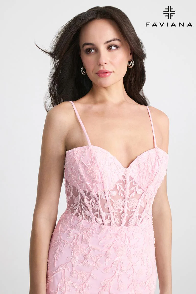 Faviana Short Illusion Corset HoCo Dress 11304 - Image 4