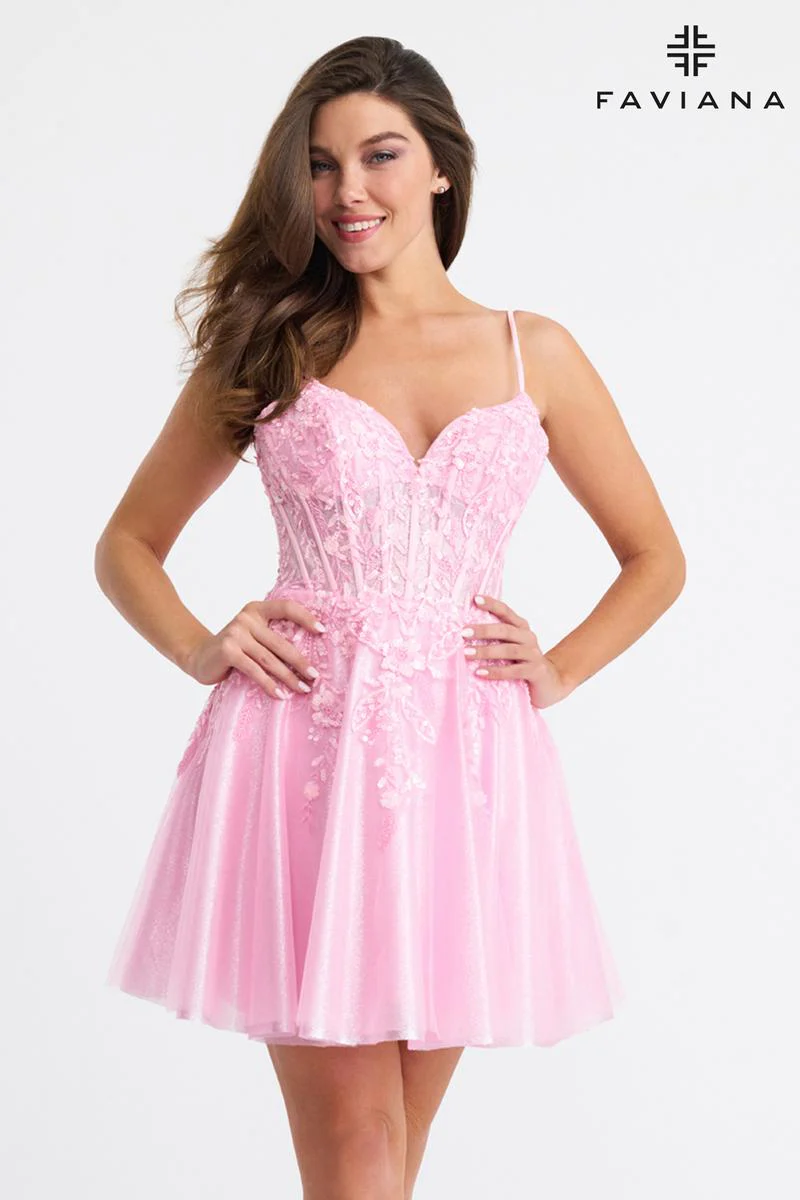 Faviana A-Line Lace Homecoming Dress 11305 - Image 3