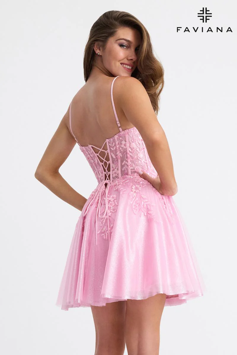 Faviana A-Line Lace Homecoming Dress 11305 - Image 4