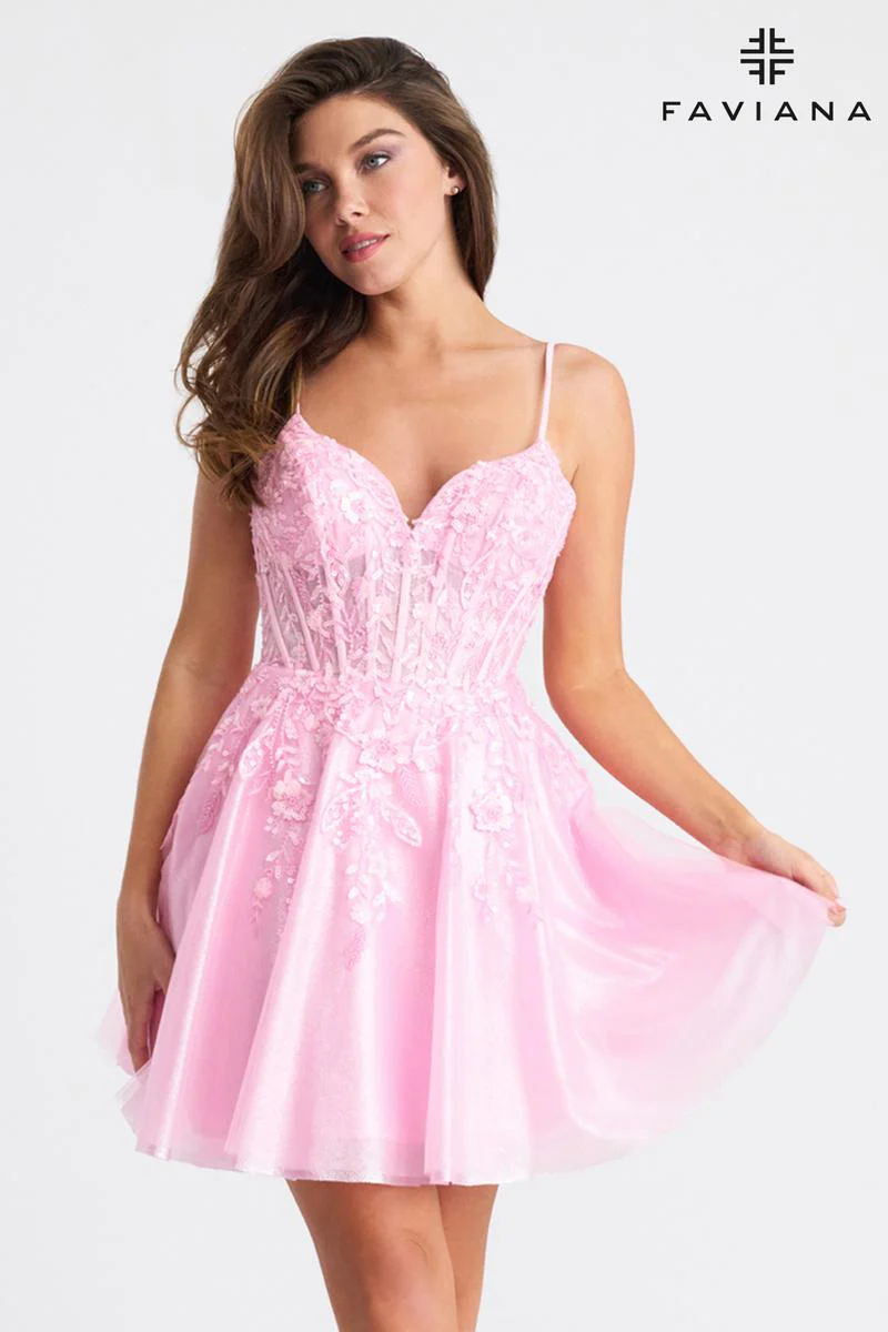 Faviana A-Line Lace Homecoming Dress 11305 - Image 9