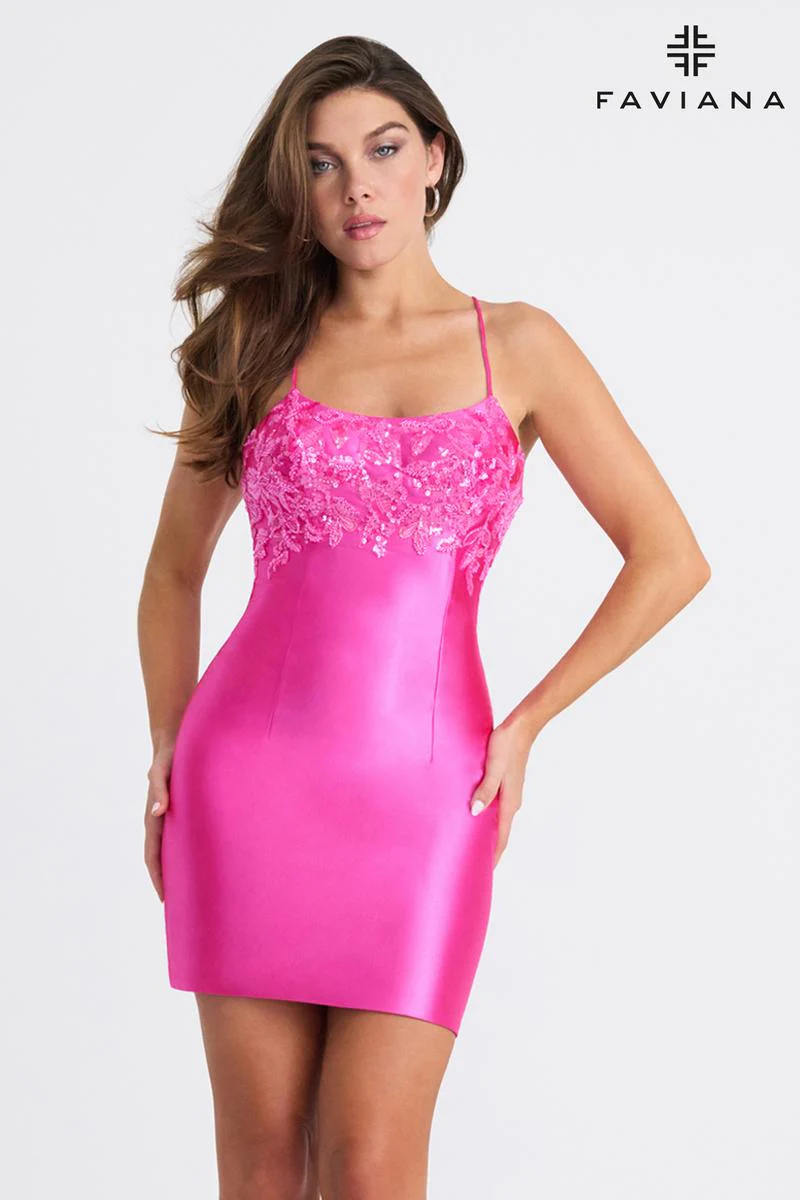 Faviana Tight Lace-up Back HoCo Dress 11309 - Image 3