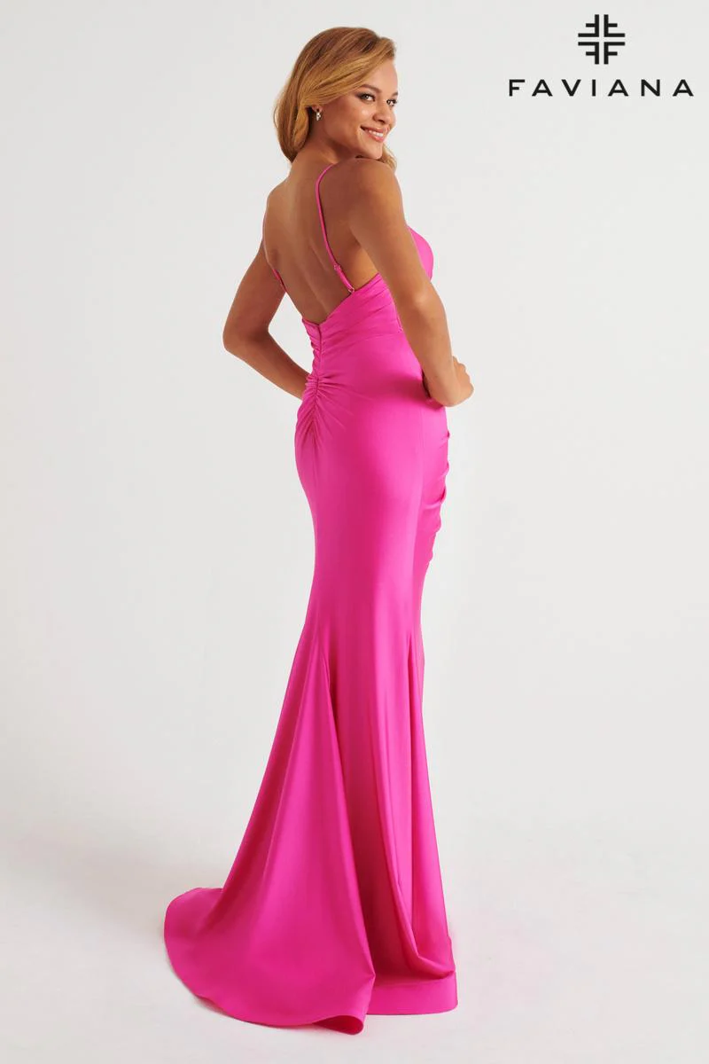 Faviana Ruched Tight Prom Dress E11265 - Image 2