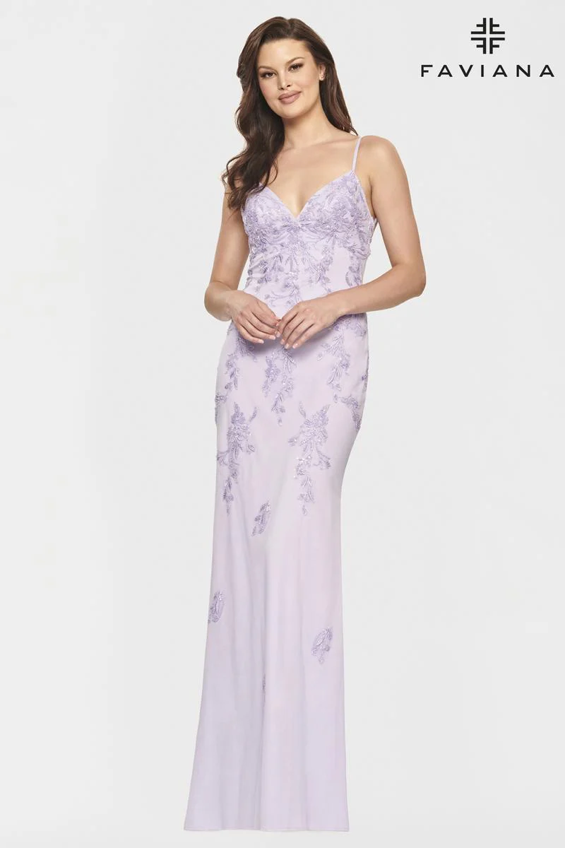 Faviana Long Lace Prom Dress S10633 - Image 18