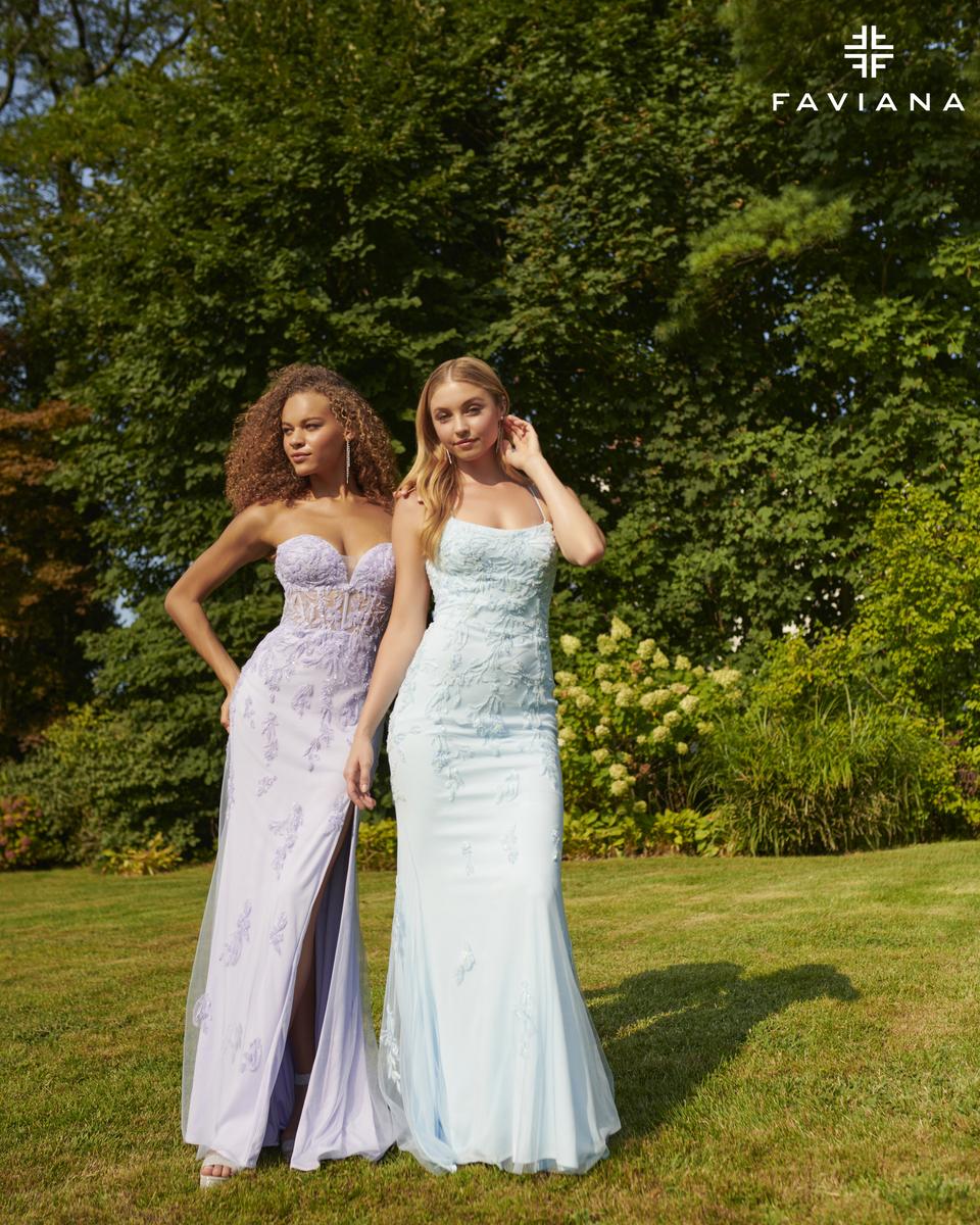 Faviana Lace-up Back Fitted Prom Dress S10634 - Image 3
