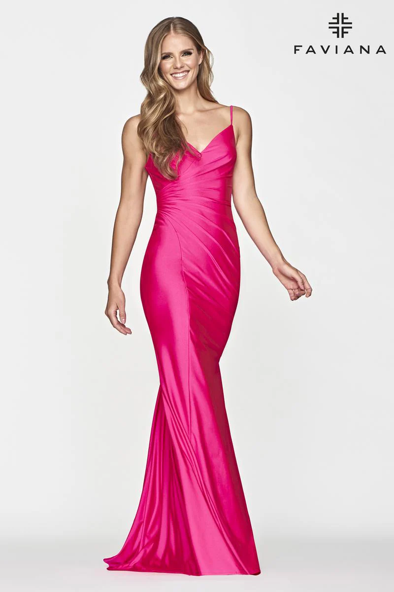 Faviana Tight V-Neck Prom Dress S10644 - Image 5