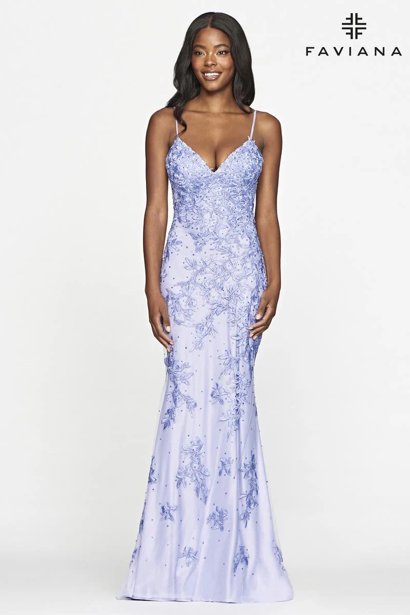 Faviana Glamour Long Lace Prom Dress S10508 - Image 18