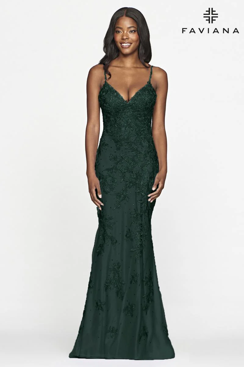Faviana Glamour Long Lace Prom Dress S10508 - Image 20