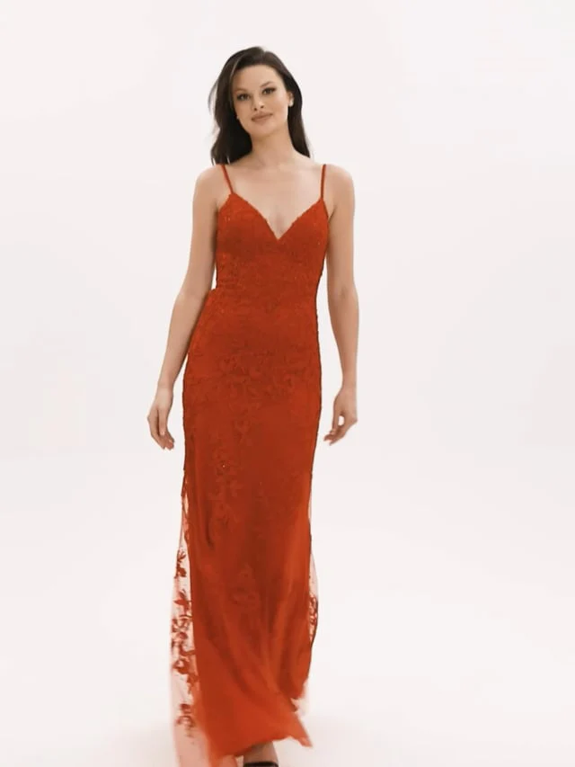 Faviana Glamour Long Lace Prom Dress S10508 - Image 7