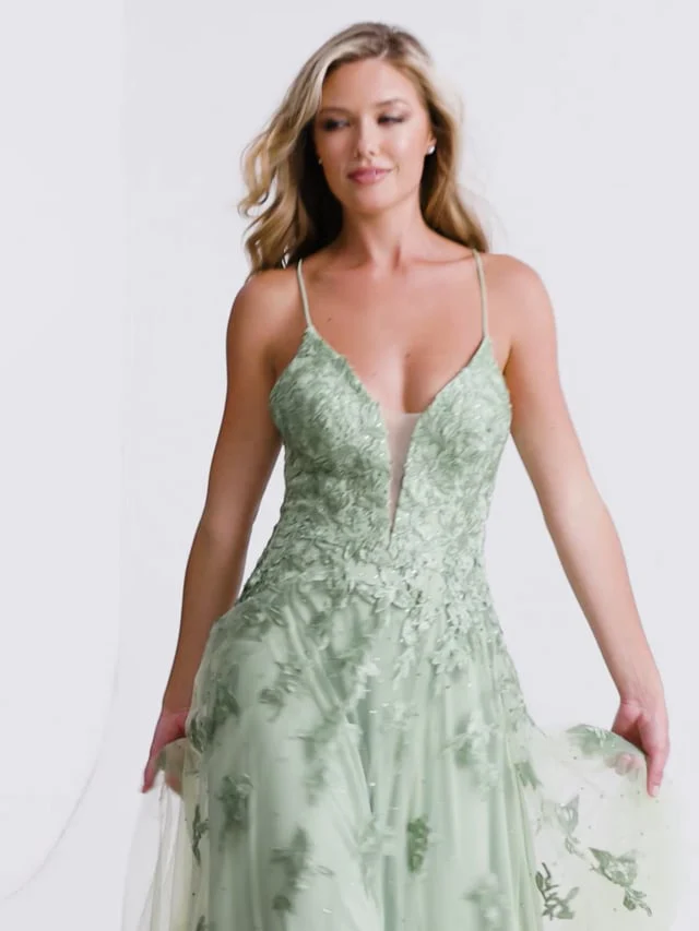 Faviana Glamour Lace A-line Prom Dress S10640 - Image 6